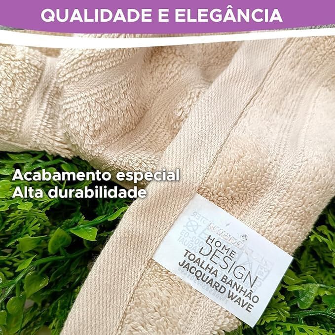 Toalha de Banho Wave em Jacquard 100% Algodão - 70cm x 1,40m - Alta Absorção, Macia e Volumosa, Pré-Lavada e Pré-Encolhida, Gramatura 450g/m², Acabamento de Luxo com Barrado Bordado (Azul)